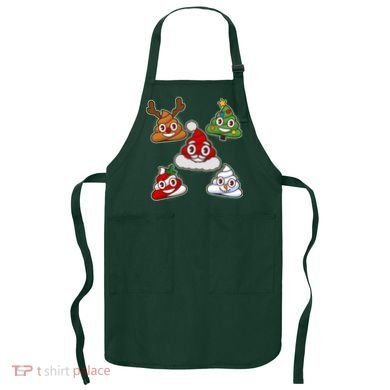 Christmas Poop Emoji Group Apron