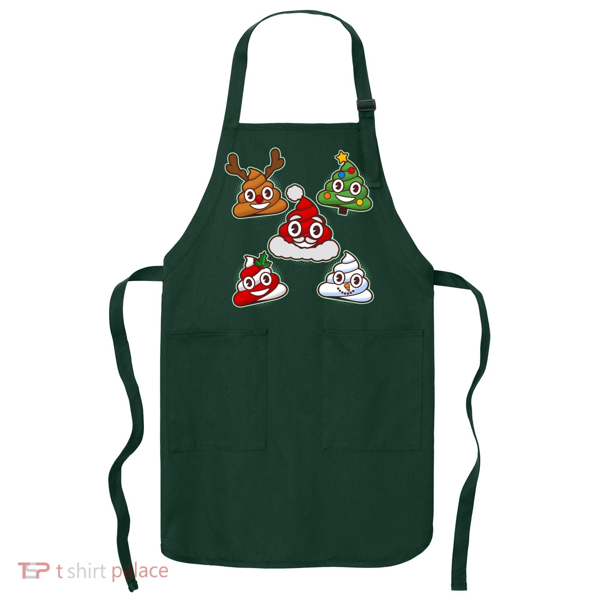 Christmas Poop Emoji Group Apron