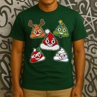 Christmas Poop Emoji Group T-Shirt thumb 3