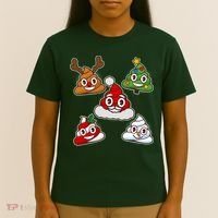 Christmas Poop Emoji Group T-Shirt thumb 4