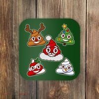 Christmas Poop Emoji Group Coaster thumb 0