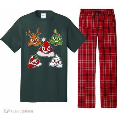 Christmas Poop Emoji Group Pajama Set