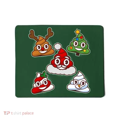 Christmas Poop Emoji Group Mousepad