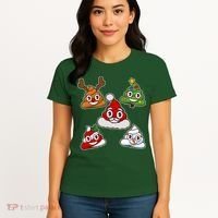 Christmas Poop Emoji Group Women's T-Shirt thumb 4