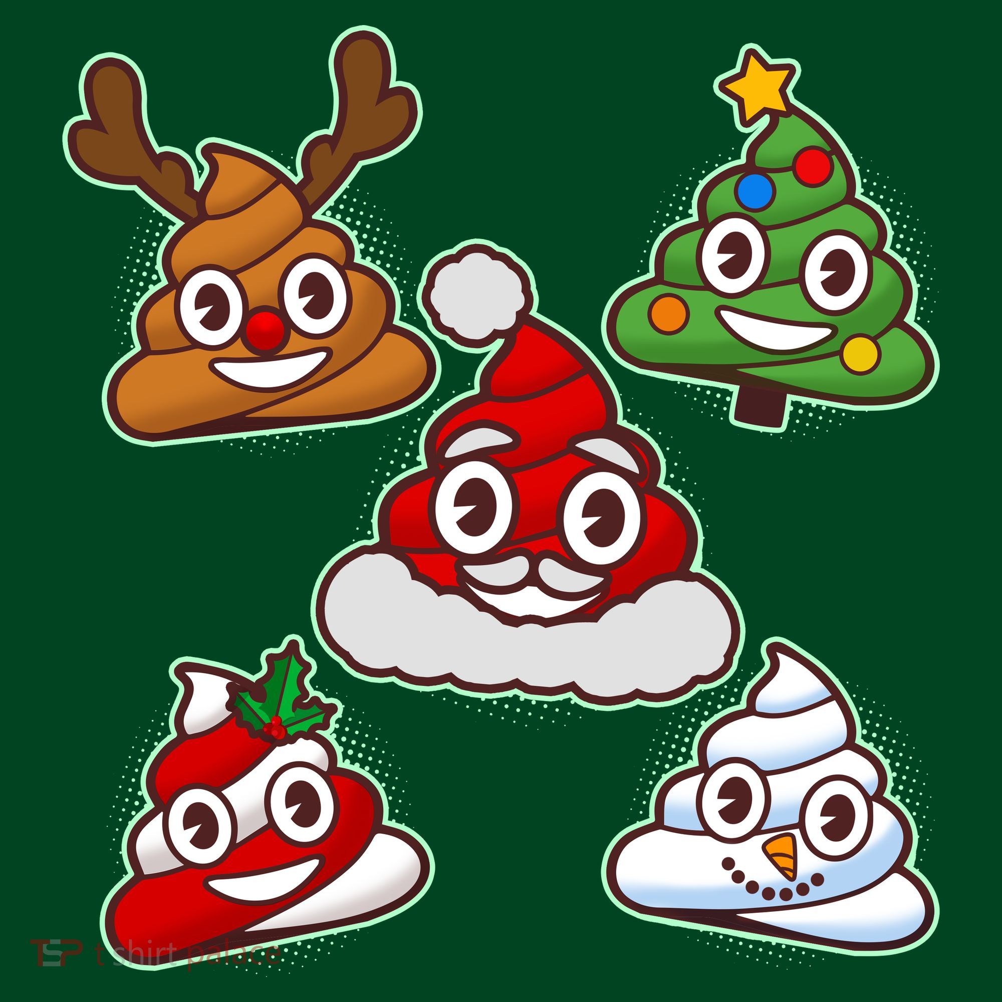 Christmas Poop Emoji Group Kids Hoodie