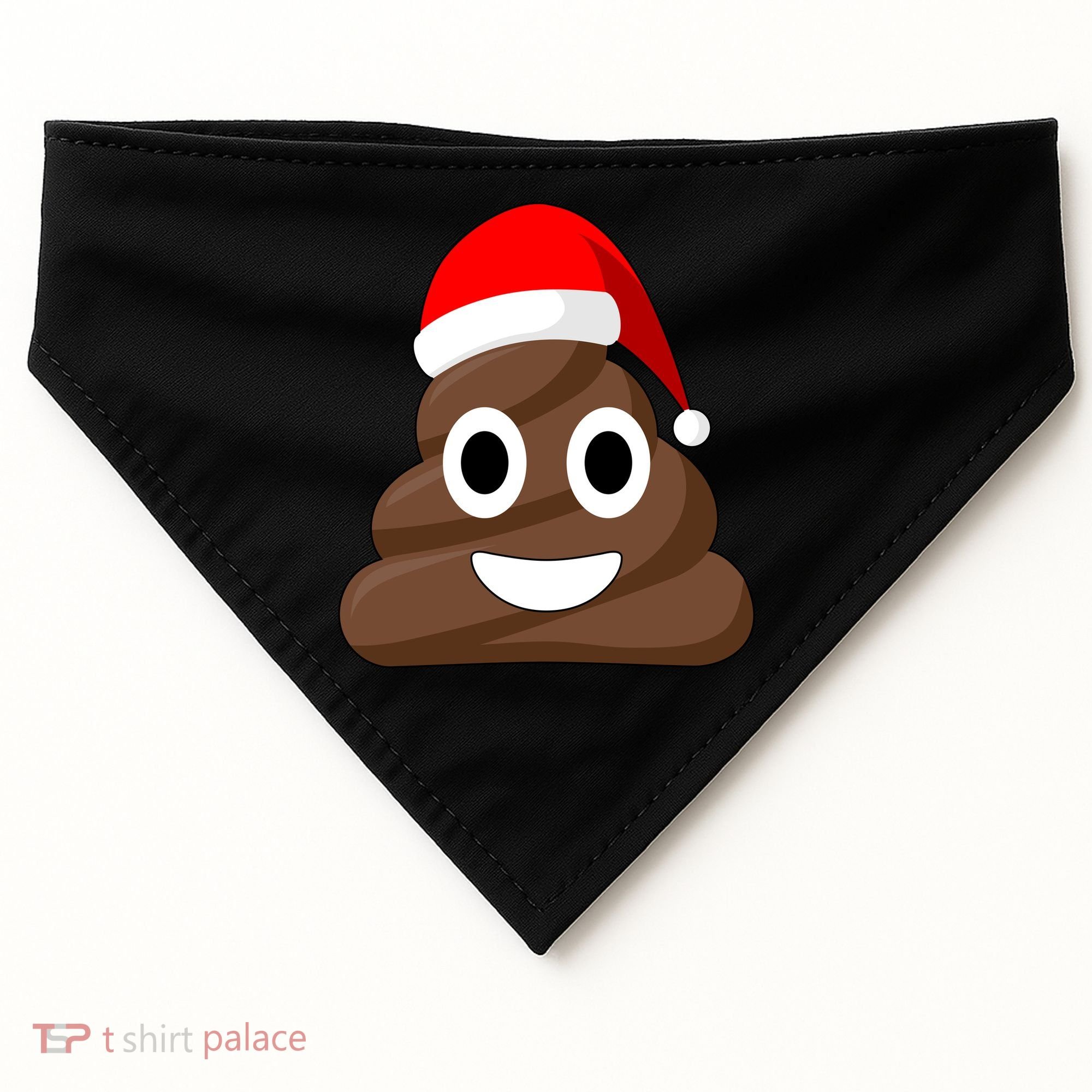 Christmas Poop Emoji Smiley USA-Made Doggie Bandana