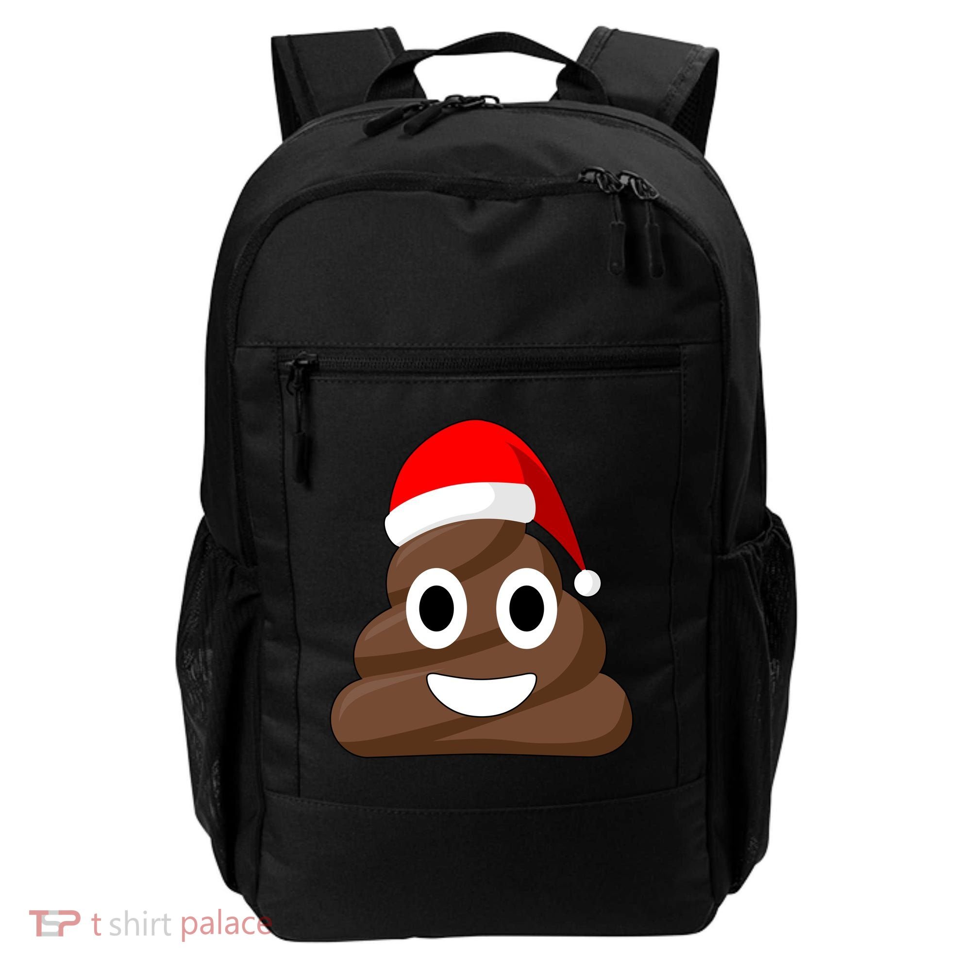 Christmas Poop Emoji Smiley Backpack