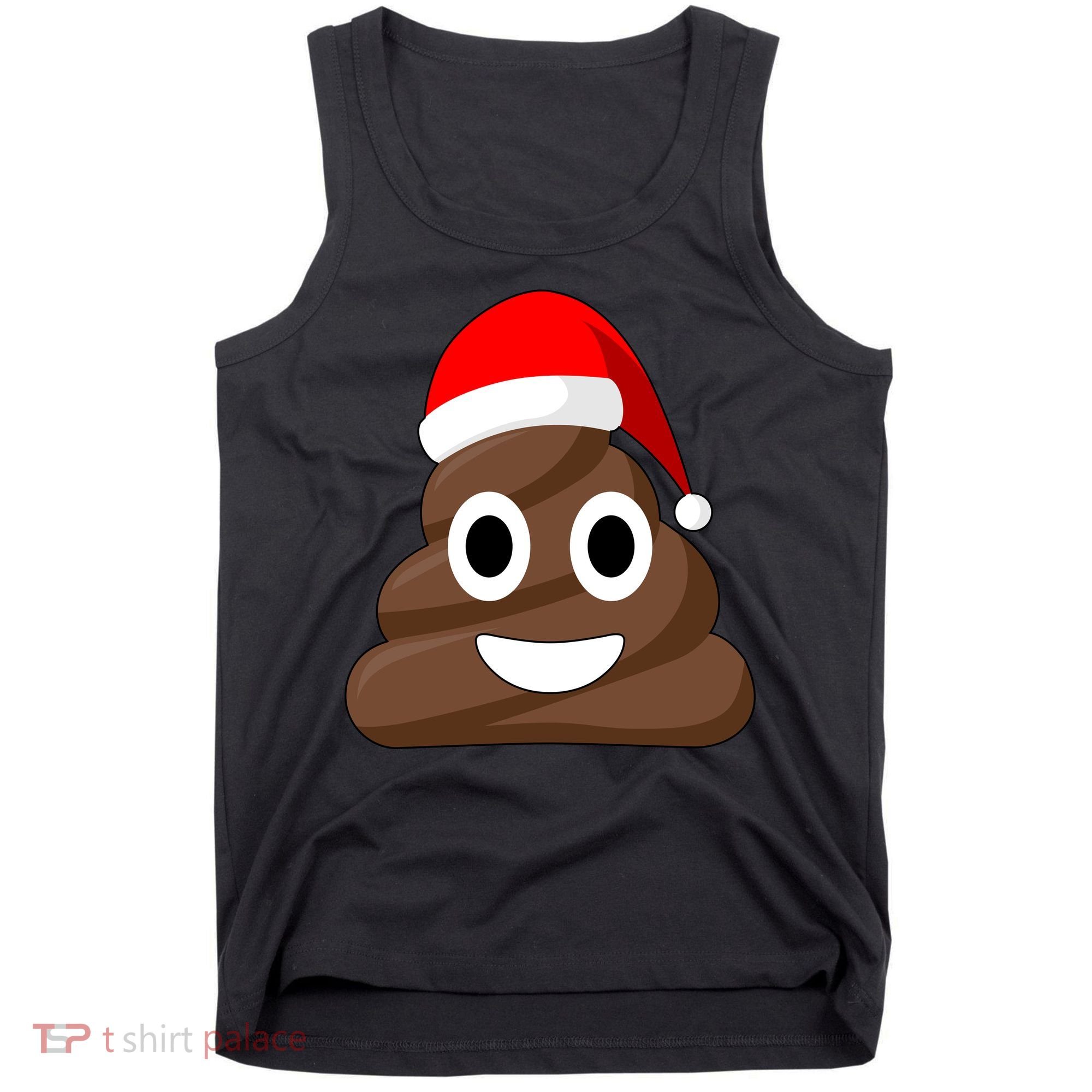 Christmas Poop Emoji Smiley Tank Top