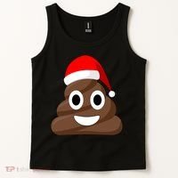 Christmas Poop Emoji Smiley Tank Top thumb 2