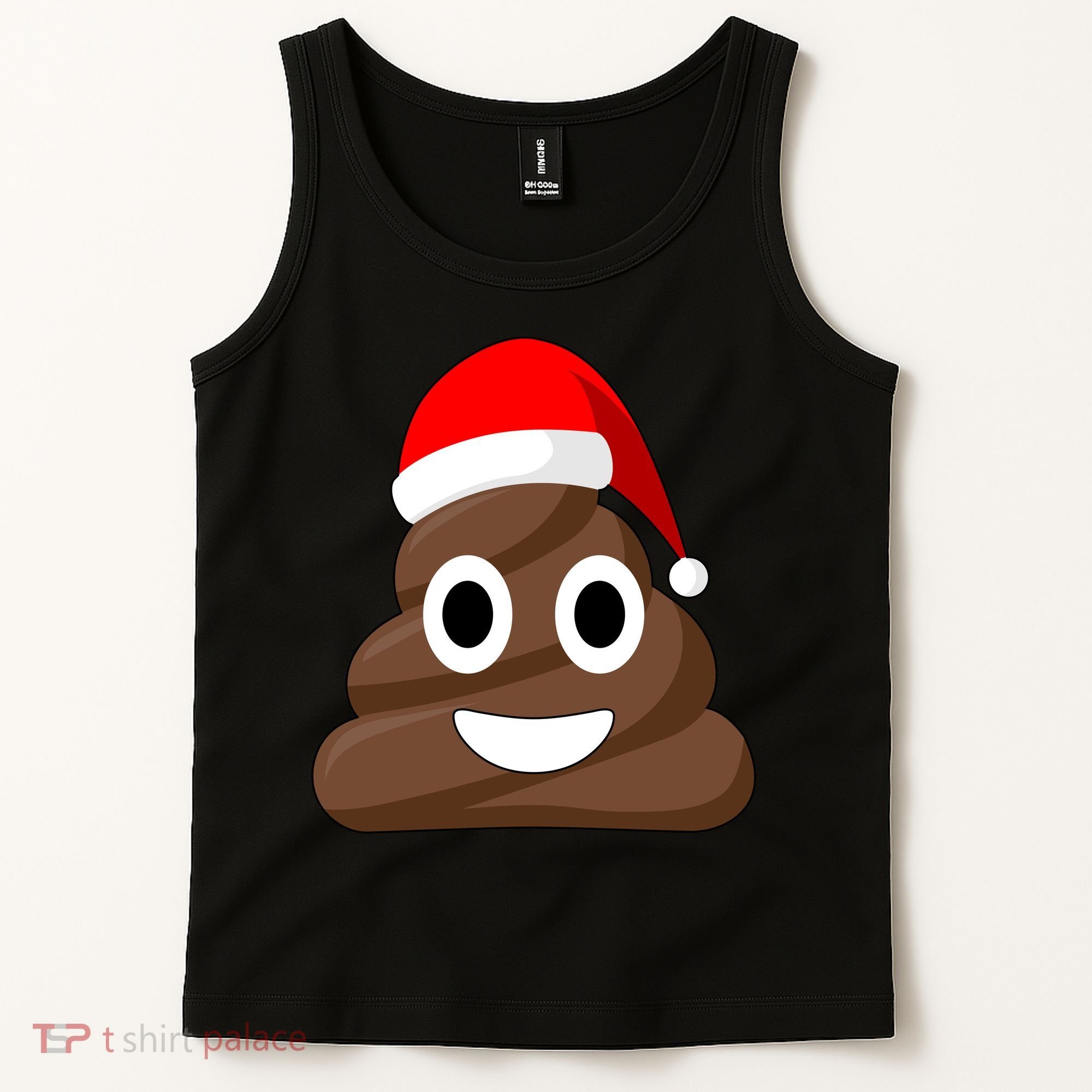 Christmas Poop Emoji Smiley Tank Top