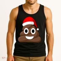 Christmas Poop Emoji Smiley Tank Top thumb 3