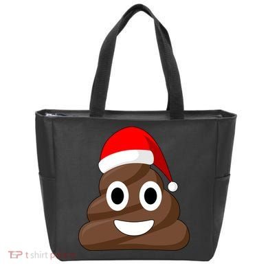 Christmas Poop Emoji Smiley Tote Bag