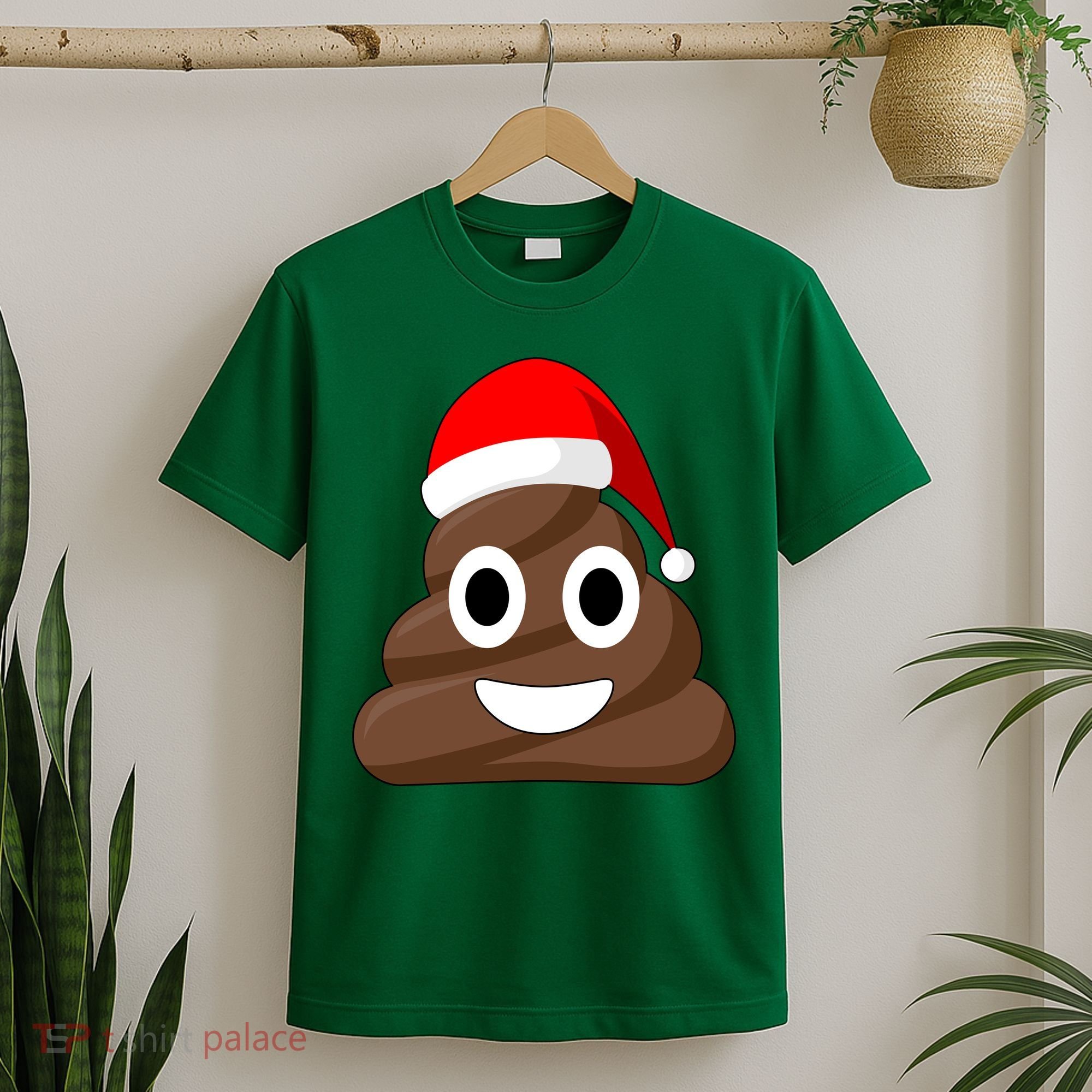 Christmas Poop Emoji Smiley T-Shirt