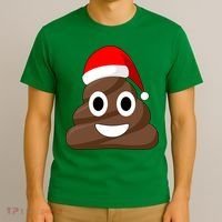 Christmas Poop Emoji Smiley T-Shirt thumb 3