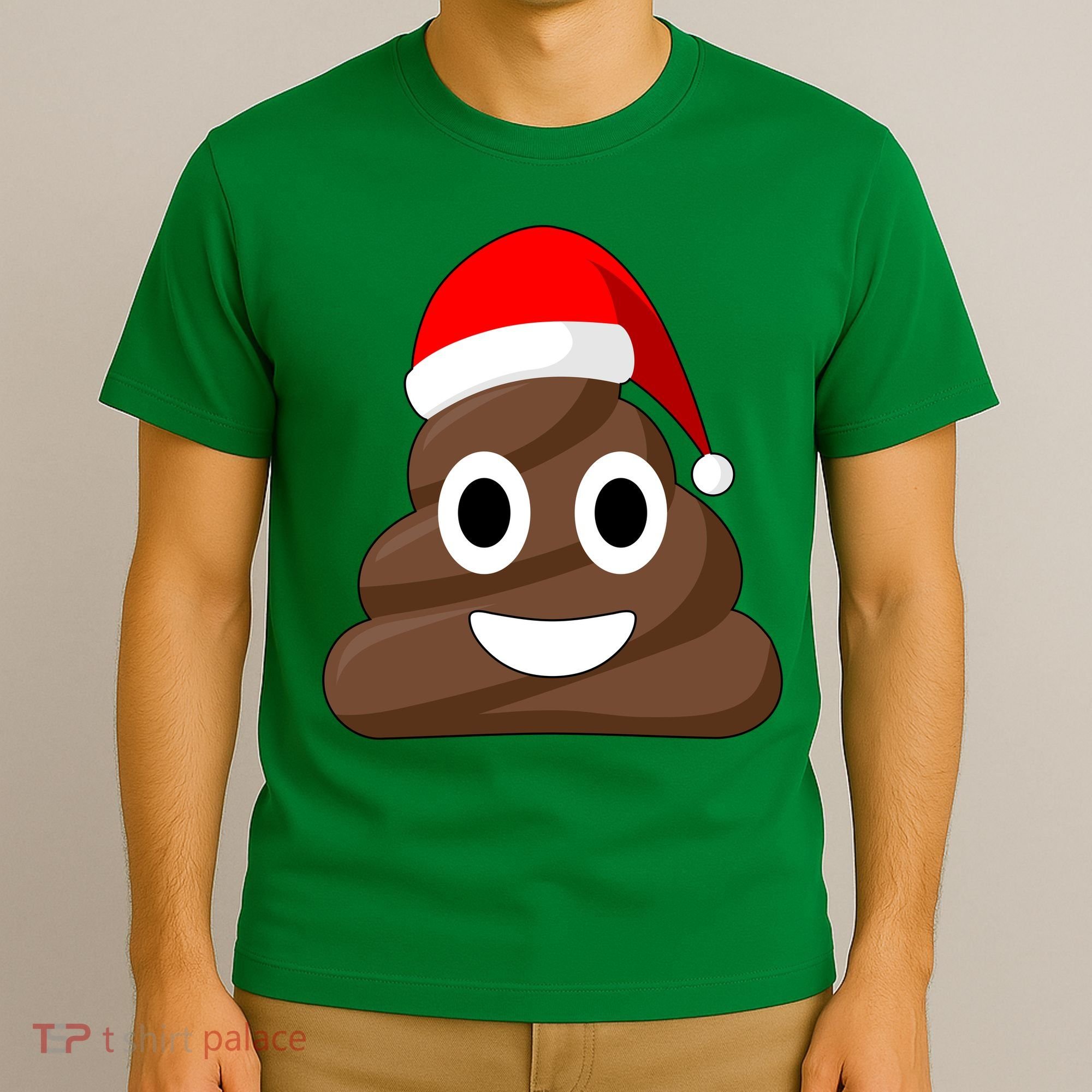 Christmas Poop Emoji Smiley T-Shirt