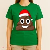 Christmas Poop Emoji Smiley T-Shirt thumb 4