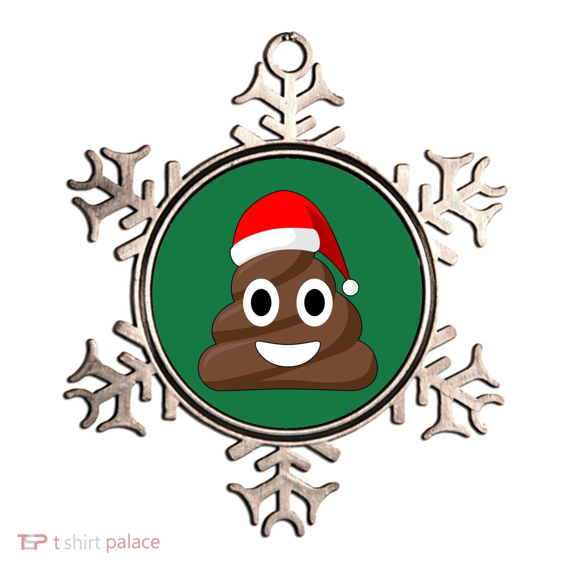 Christmas Poop Emoji Smiley Ornament