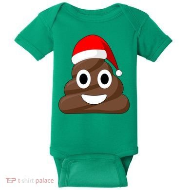 Christmas Poop Emoji Smiley Baby Bodysuit
