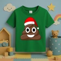 Christmas Poop Emoji Smiley Toddler T-Shirt thumb 3