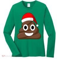 Christmas Poop Emoji Smiley Women's Long Sleeve Shirt thumb 0
