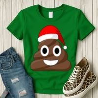Christmas Poop Emoji Smiley Women's T-Shirt thumb 3