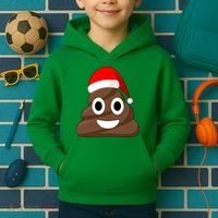 Christmas Poop Emoji Smiley Kids Hoodie thumb 2