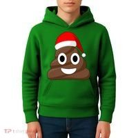 Christmas Poop Emoji Smiley Kids Hoodie thumb 4