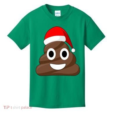 Christmas Poop Emoji Smiley Kids T-Shirt