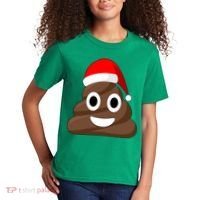 Christmas Poop Emoji Smiley Kids T-Shirt thumb 2