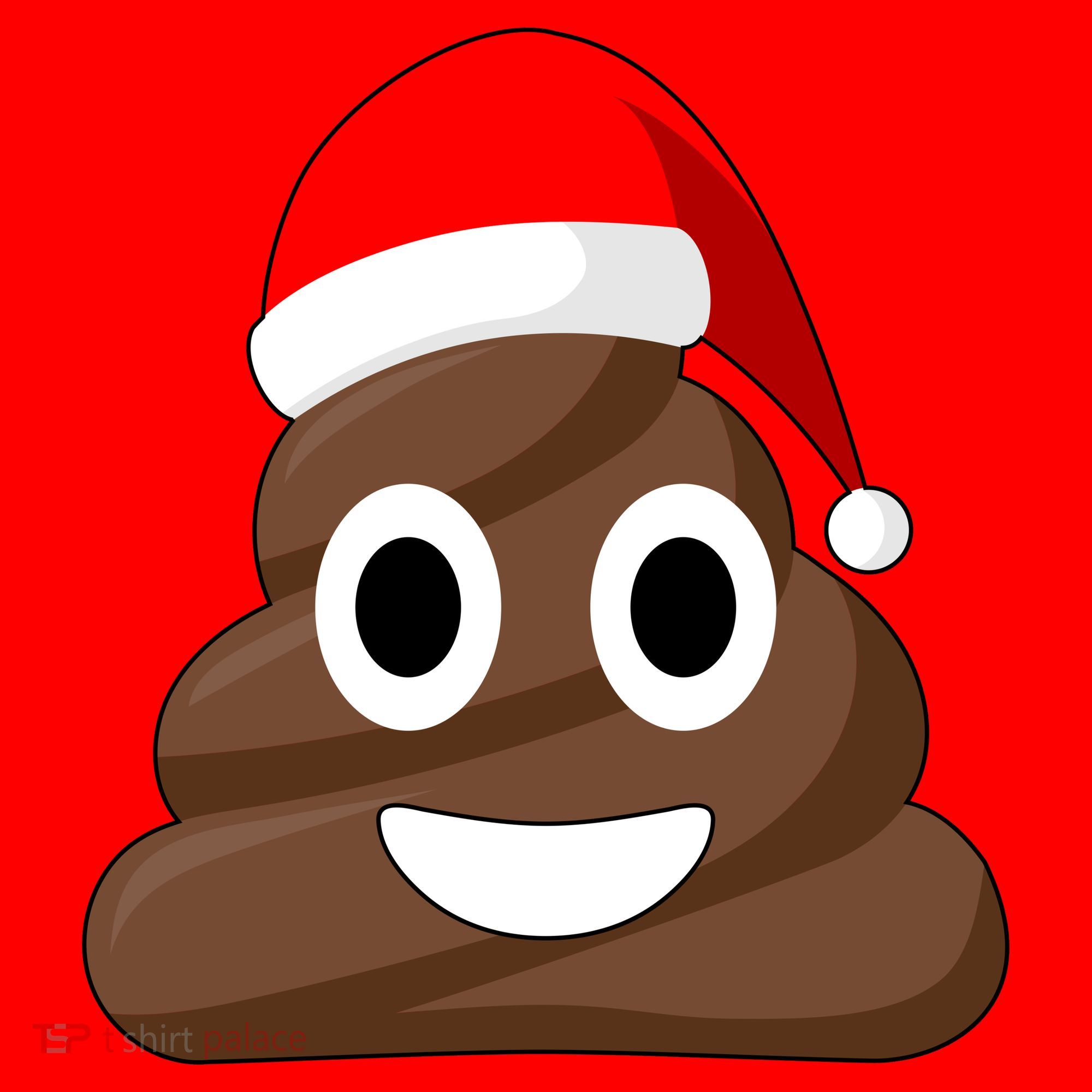 Christmas Poop Emoji Smiley Santa Hat