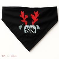 Christmas Pug Reindeer USA-Made Doggie Bandana thumb 0