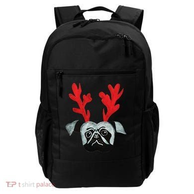 Christmas Pug Reindeer Backpack