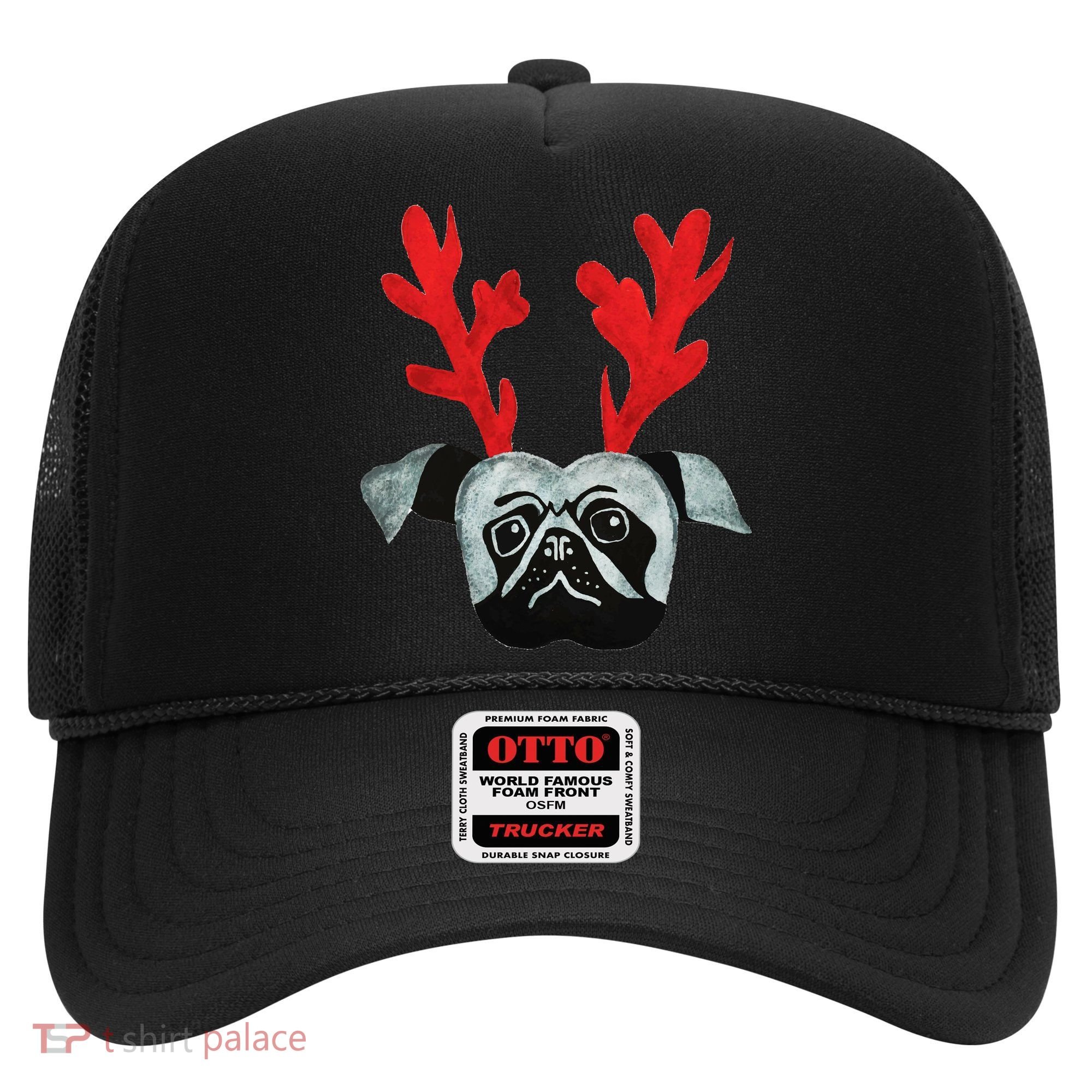 Christmas Pug Reindeer Hat
