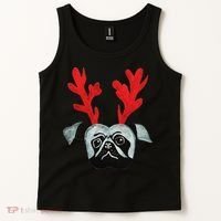 Christmas Pug Reindeer Tank Top thumb 2