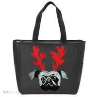 Christmas Pug Reindeer Tote Bag thumb 0