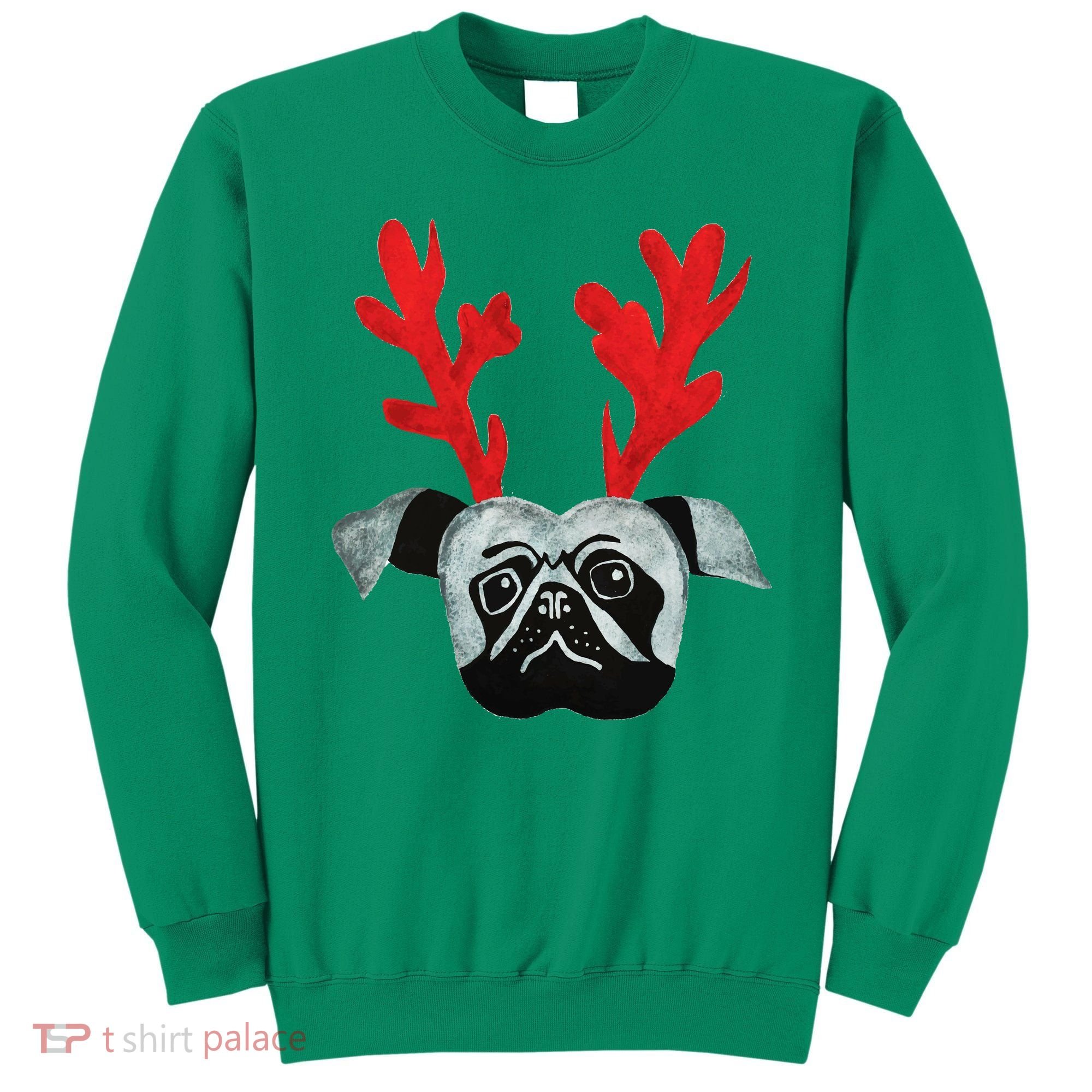 Christmas Pug Reindeer Sweatshirt