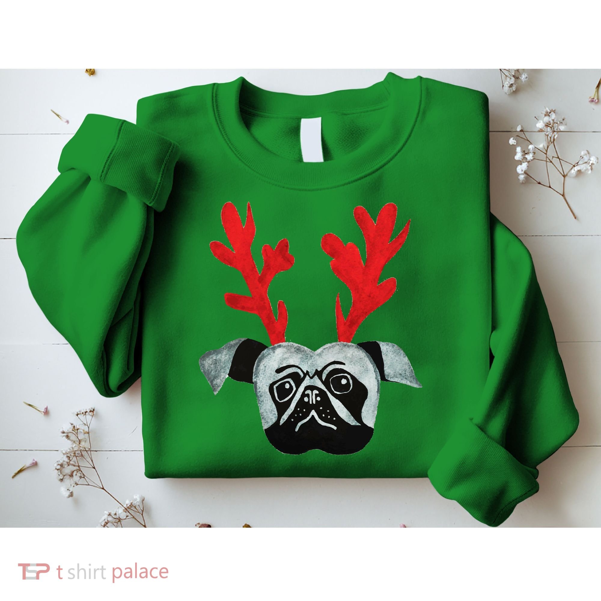 Christmas Pug Reindeer Sweatshirt