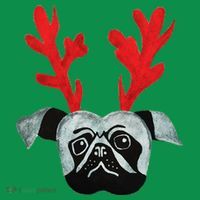Christmas Pug Reindeer Coaster thumb 2