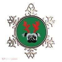 Christmas Pug Reindeer Ornament thumb 0