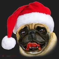 Christmas Pug Santa Hat Cute Women's Sweatshirt thumb 2