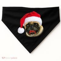 Christmas Pug Santa Hat Cute USA-Made Doggie Bandana thumb 0