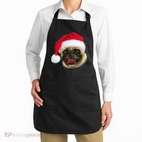 Christmas Pug Santa Hat Cute Apron thumb 2