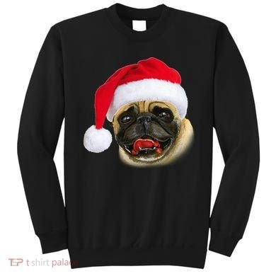 Christmas Pug Santa Hat Cute Sweatshirt