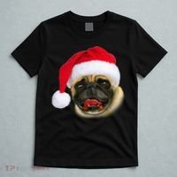 Christmas Pug Santa Hat Cute T-Shirt thumb 5
