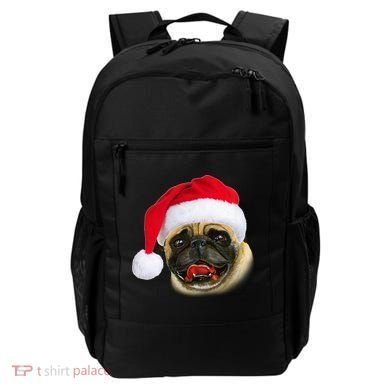 Christmas Pug Santa Hat Cute Backpack