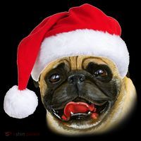 Christmas Pug Santa Hat Cute Ornament thumb 1