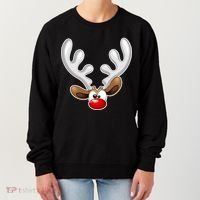 Christmas Red Nose Reindeer Face  Women's Sweatshirt thumb 0