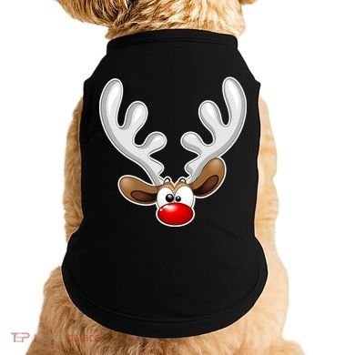 Christmas Red Nose Reindeer Face  Doggie Tank