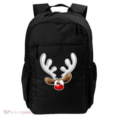 Christmas Red Nose Reindeer Face  Backpack