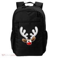 Christmas Red Nose Reindeer Face  Backpack thumb 0